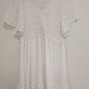 White Textured Dress- Size XL